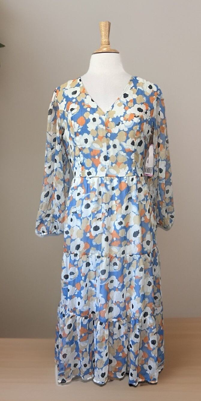 Joie Womens Small Floral Field Tiered Printed Maxi Dress Bloomcore NWT